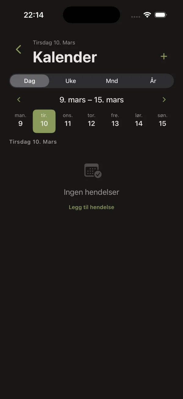 Kalender med ukevisning